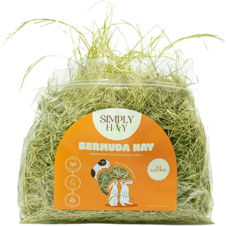 A bag of Simply Hay Bermuda hay